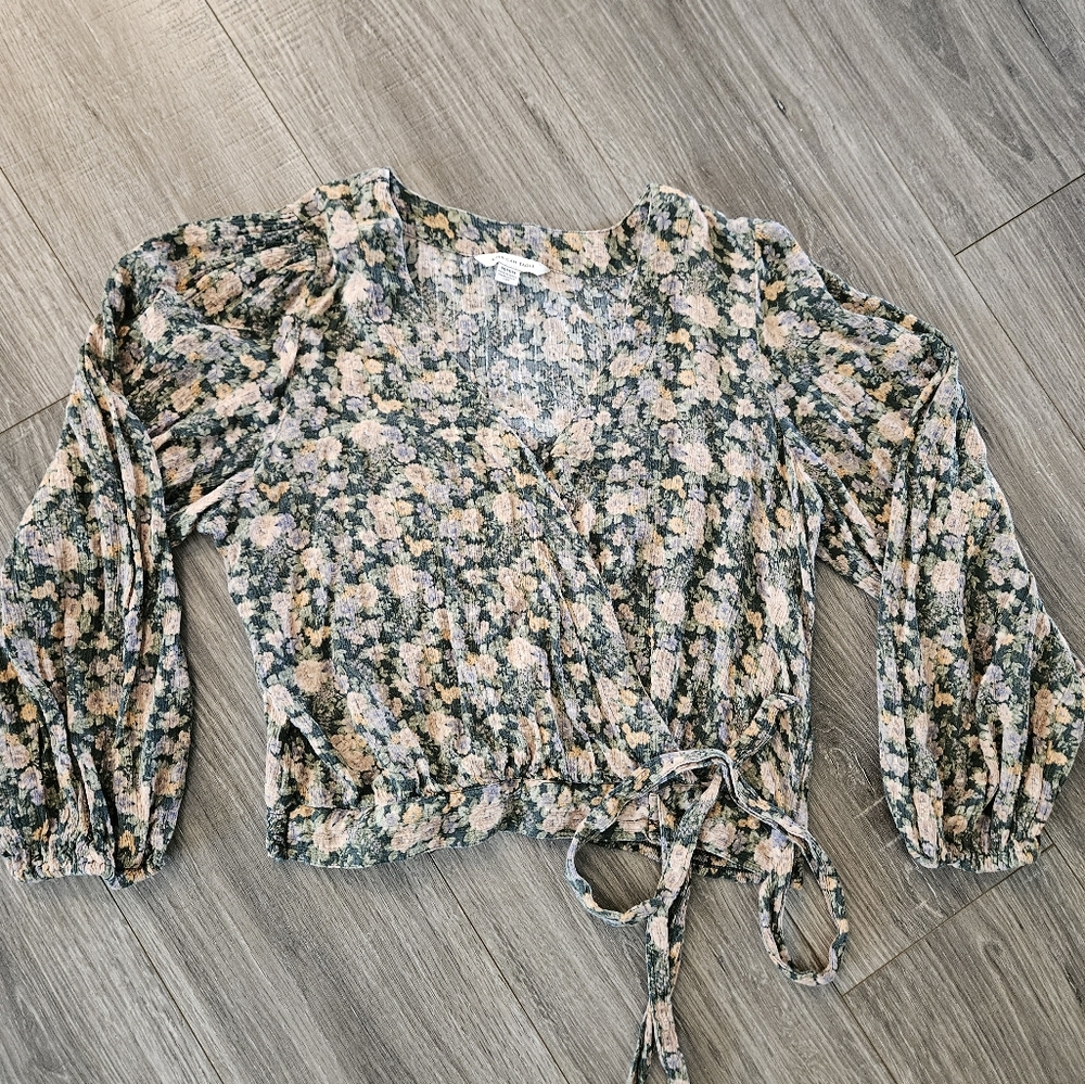 Floral Wrap Top